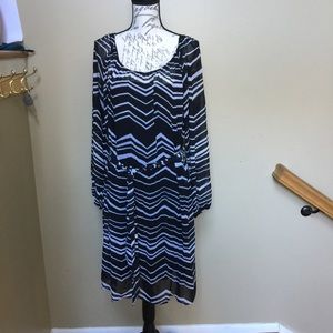 Lane Bryant Black and Cream Dress Size 14/16